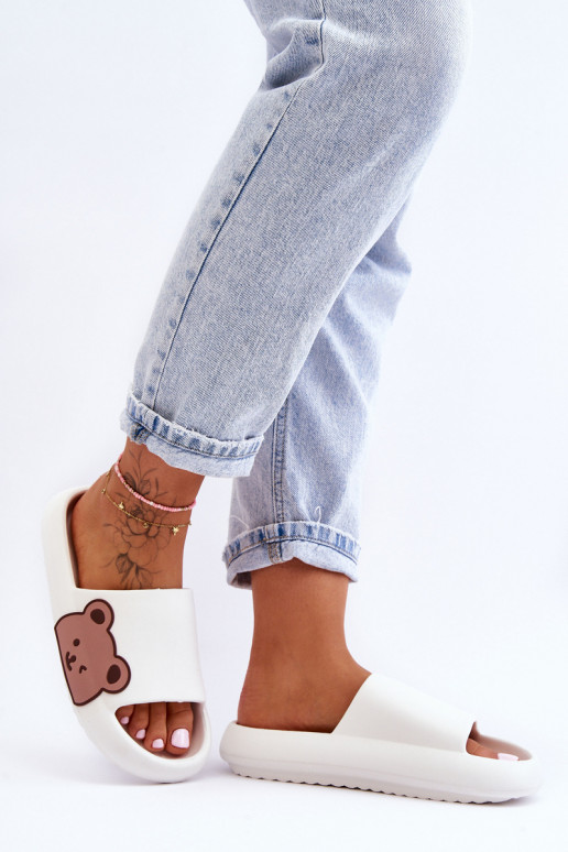 [Damespantoffels van licht schuim met beermotief Initte kleur Parisso