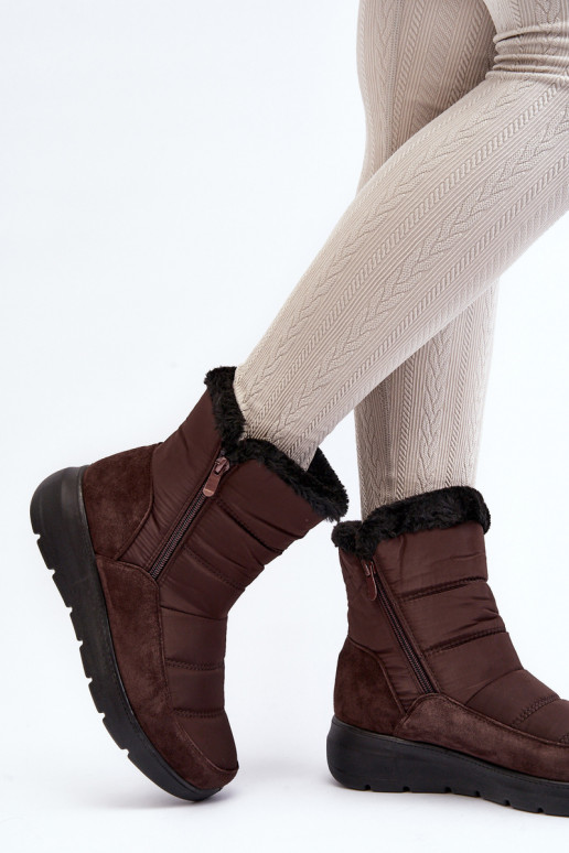 Féminin Bottes de neige avec un manteau de fourrure marron Primose
