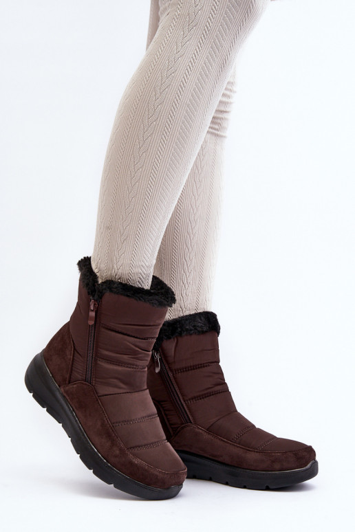 Féminin Bottes de neige avec un manteau de fourrure marron Primose