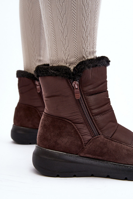 Féminin Bottes de neige avec un manteau de fourrure marron Primose
