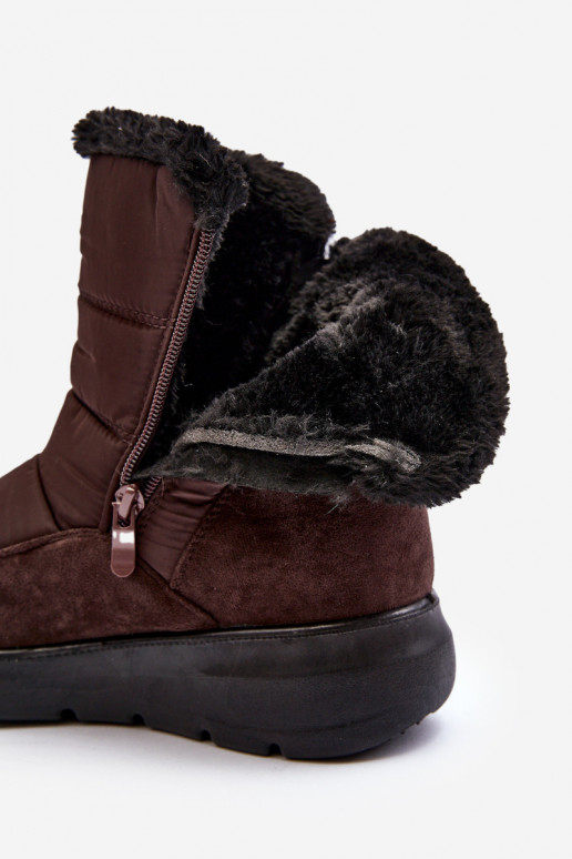 Féminin Bottes de neige avec un manteau de fourrure marron Primose