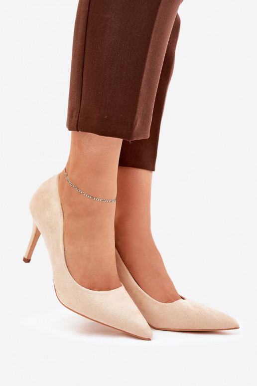 hochhackige Schuheaus Öko-INildlederu Beige Vannith