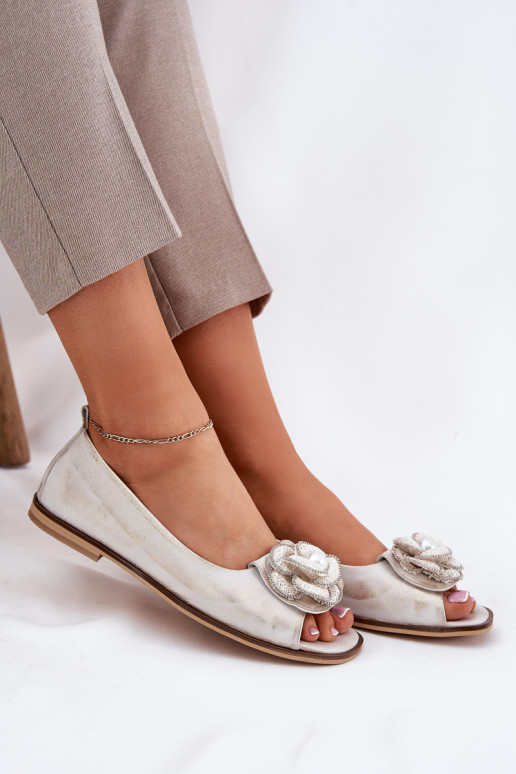 BallerinasOdkrytymi Palcami I Een bloem Zazoo 1870 gouden kleur Przecierany