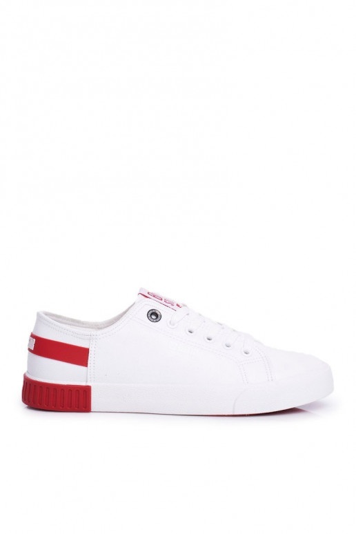Baskets en cuir naturel BIG STAR FF274174 blanc et rouge