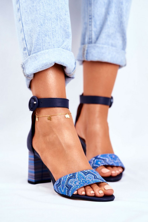 Damensandalen aus Ermöglichtturleder Dunkelblau 04235-17/00-5