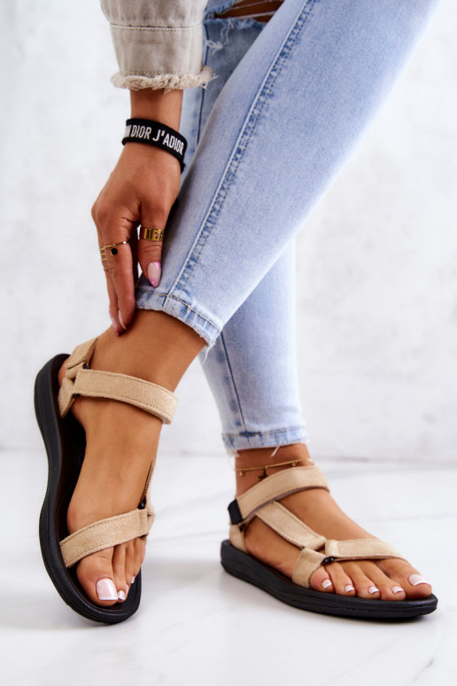 Dames van suède Sportieve stijl sandalen beige Harris