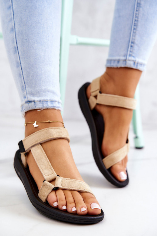 Féminin en daim Style sportif des sandales beige Harris