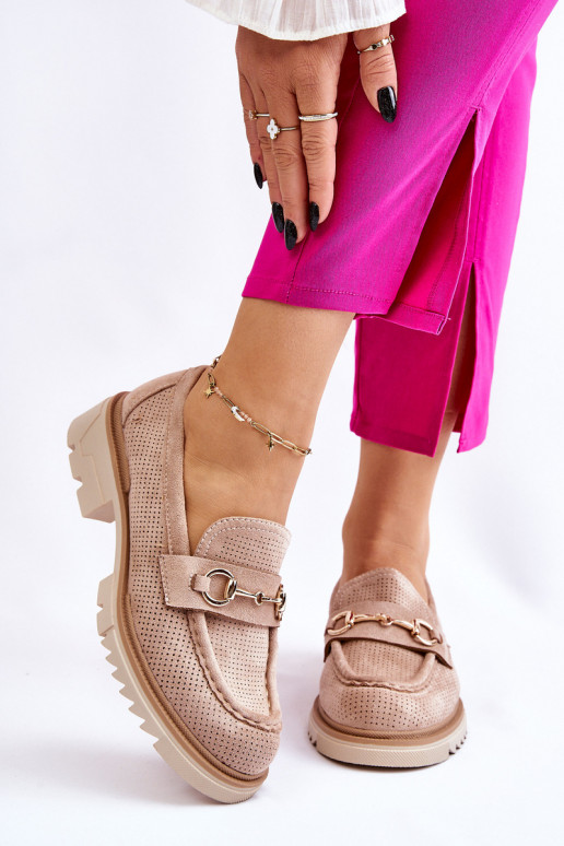 Modèle classique Féminin chaussures Mocassins beige Kolton