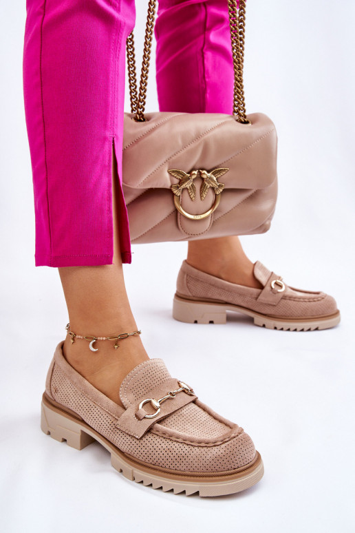 Klassisches Stilvollll Feminin Schuhe Mokassins Beige Kolton