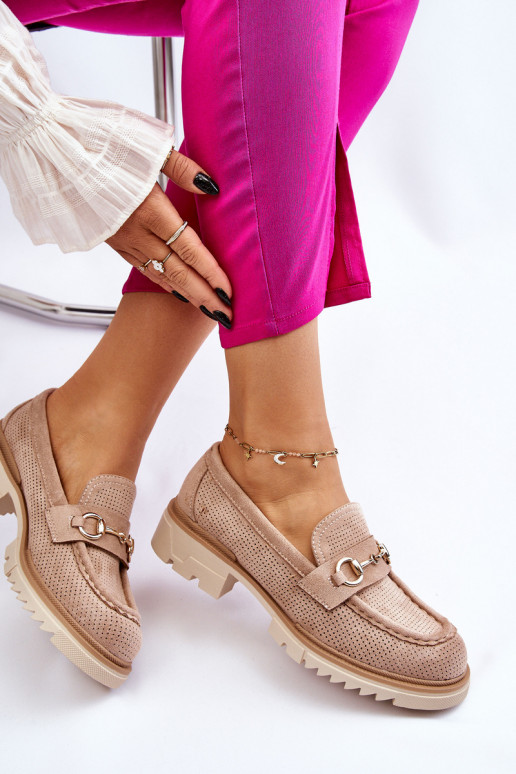 Modèle classique Féminin chaussures Mocassins beige Kolton