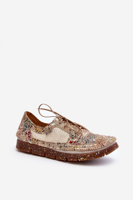 Met patroon schoenen Dames Het heeftciejka 06347-04 beige