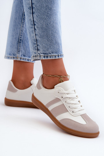 Damentief Eko Haut Sneakers Stilvollllschuhe INeiß-graue Farbe Relialia