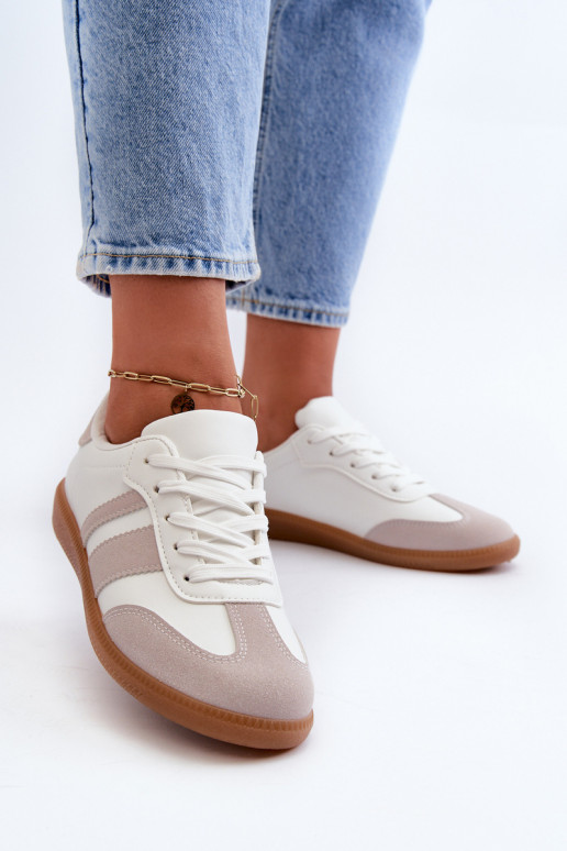 Damentief Eko Haut Sneakers Stilvollllschuhe INeiß-graue Farbe Relialia