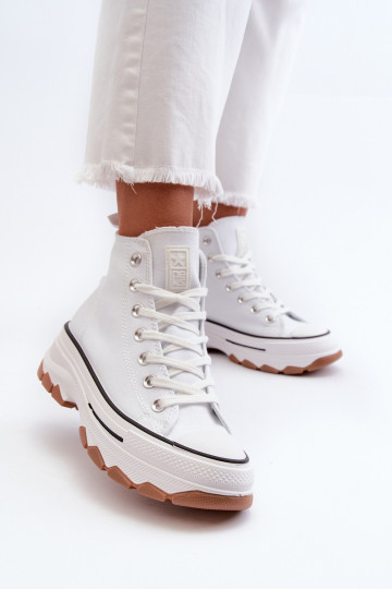 Bottines décontractées pour femmes avec plateforme blanches Valvia