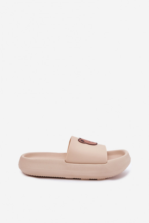 Damesschuimslippers Met Beer beige Lalon