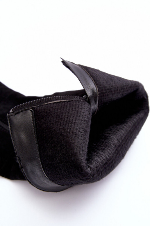 bottes Contre la route avec des talons en daim couleur noire Kilrenita