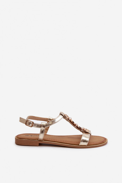 Sandalen voor dames met mooie details gouden kleur Muridia