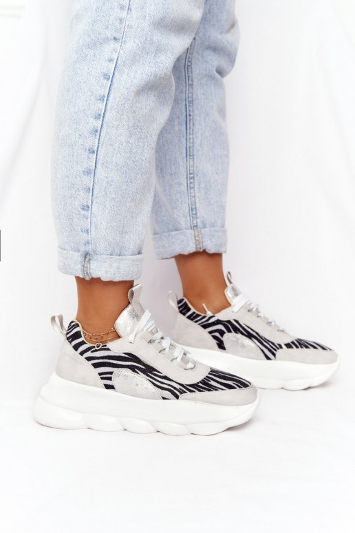 Dames Sportieve stijl schoenen met platform Lu Boo grijs