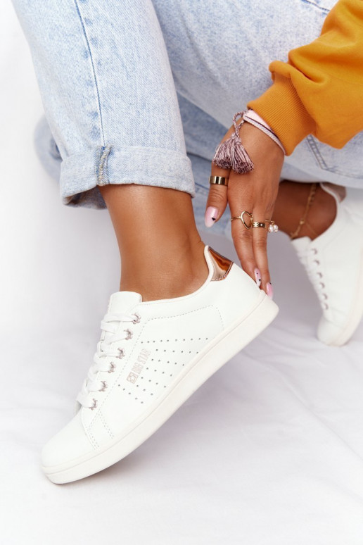 Baskets en cuir naturel BIG STAR DD274583 Blanc-couleur cuivre