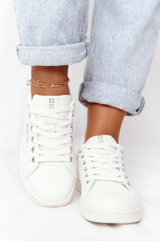 Baskets en cuir naturel BIG STAR DD274583 Blanc-couleur cuivre