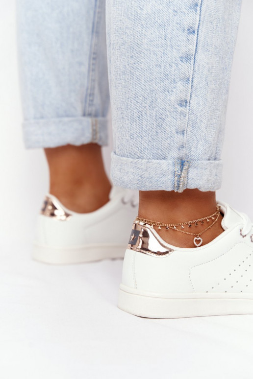 Baskets en cuir naturel BIG STAR DD274583 Blanc-couleur cuivre