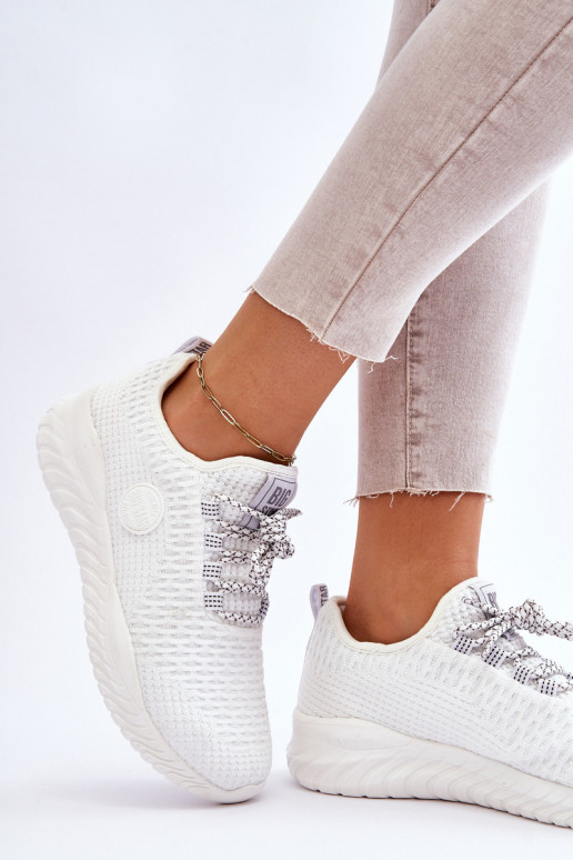 Feminin Sportlicher Stil Schuhe Memory Foam Big Star HH274296 Zueiße Farbe