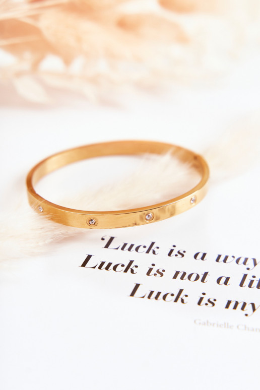 Stahlarmband mit Zirkonösen goldene Farbe Lauren