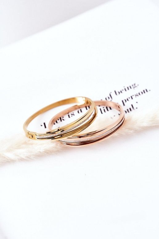 Bracelet en acier avec des yeux qui clignotent couleur dorée