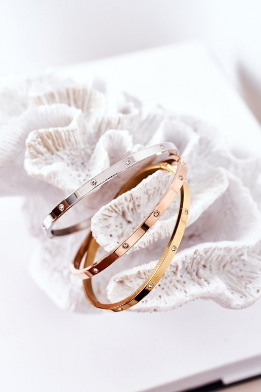 Stahlarmband mit blitzenden Augen Silberfarbe