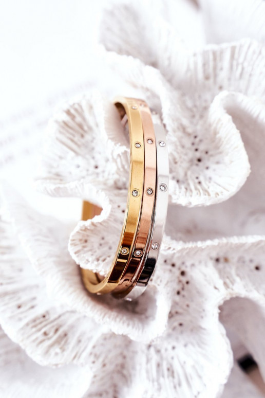 Stahlarmband mit blitzenden Augen Silberfarbe