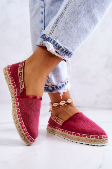materiaal espadrilles Persistent model Big Star JJ274880 Donker roze