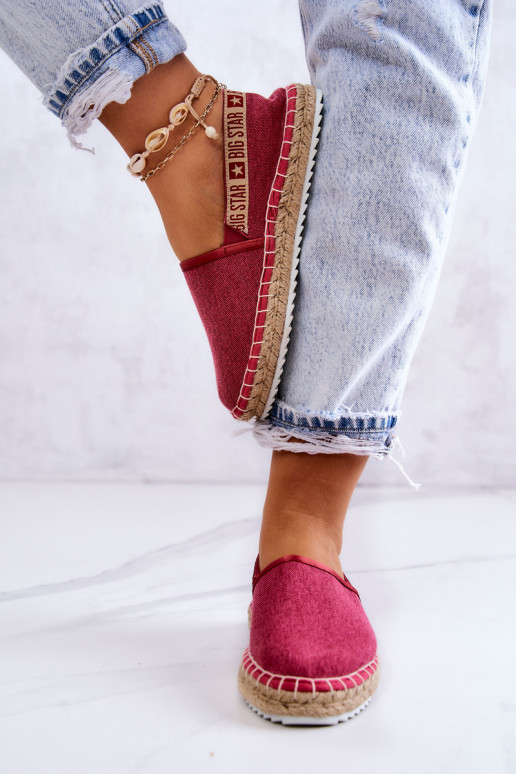 materiaal espadrilles Persistent model Big Star JJ274880 Donker roze