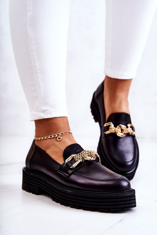 Dames schoenen gouden kleur Ozdoba Leer Laura Messi 2383 zInart