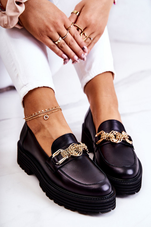 Dames schoenen gouden kleur Ozdoba Leer Laura Messi 2383 zInart