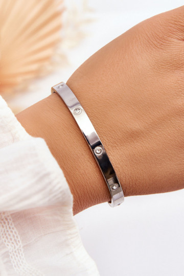 Bracelet en acier avec des yeux qui clignotent couleur argent Lauren