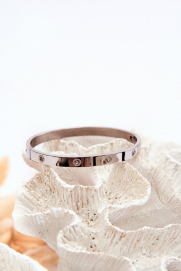 Stalen armband met sprankelende gaten zilvere kleur Lauren 2