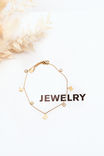 Been armband Met Vlinders gouden kleur 2
