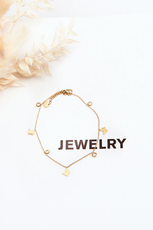 Been armband Met Vlinders gouden kleur
