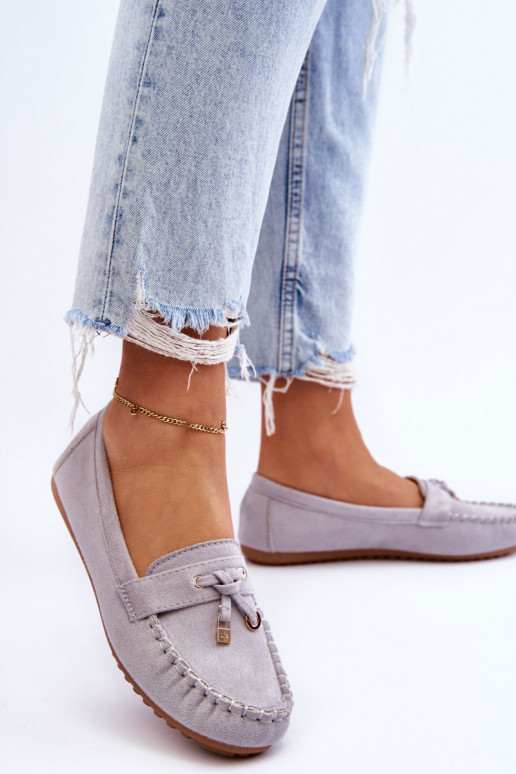 Mocassins classiques en daim couleur grise Good Time