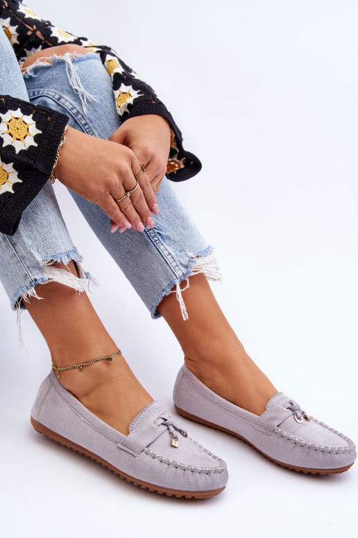 Mocassins classiques en daim couleur grise Good Time