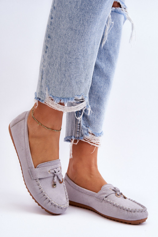 Mocassins classiques en daim couleur grise Good Time