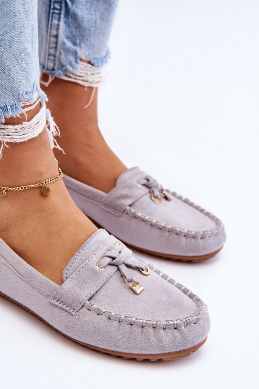 Mocassins classiques en daim couleur grise Good Time