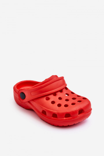 Pantoufles légères Crocos pour enfants Chaussons couleur rouge Percy
