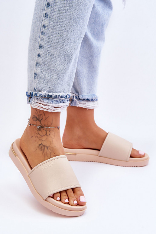 Dames Slippers met platform Big Star LL274933 beige