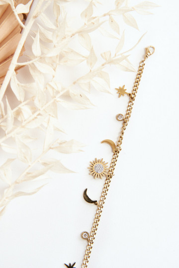 Modisch Ein Armband Mit dem Mond und der Sonne goldene Farbe 2