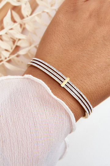 Armband uit roestvrij staal met sprankelende gaten gouden kleur