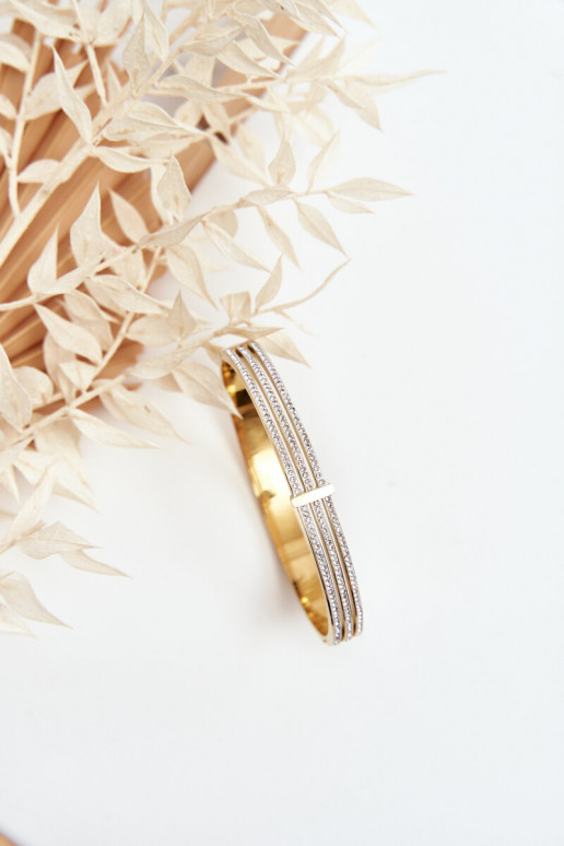 Armband uit roestvrij staal met sprankelende gaten gouden kleur