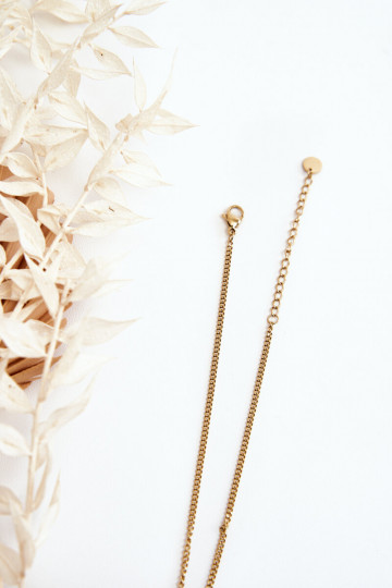 Damesketting met schubben en witte bloemen in goudkleur 2