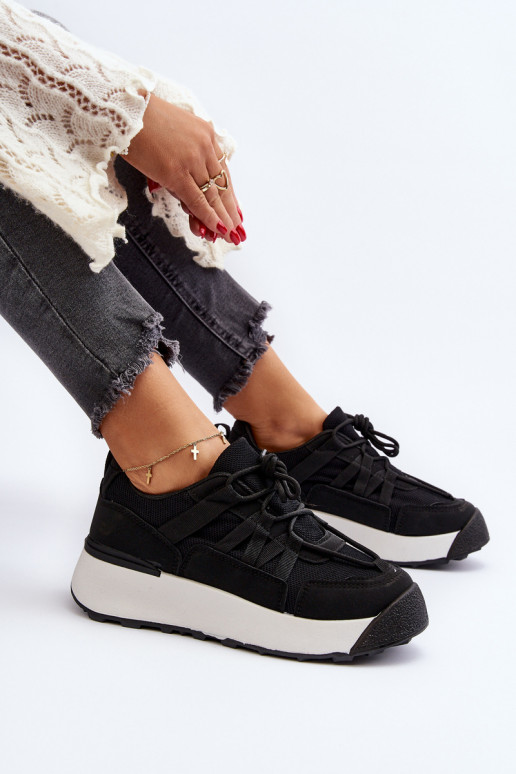 Chaussures de sport pour femmes, baskets couleur noire Phyrena