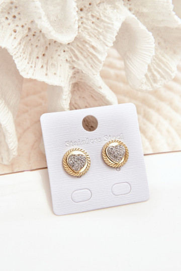 Ringen met hartjes van roestvrij staal in gouden kleur